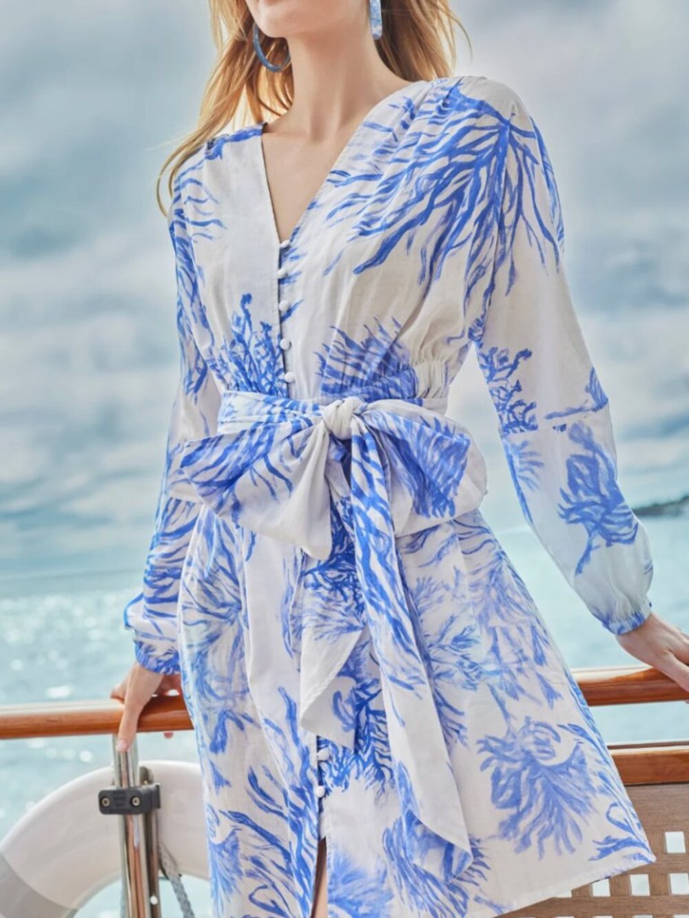 Ala von Auersperg Marlo Cotton Dress in Toile de Reef Size XS NWT